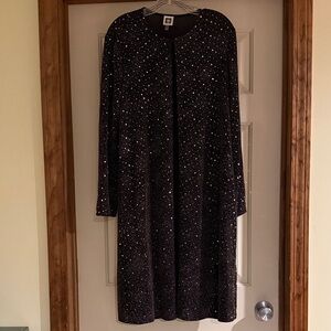 Anne Klein Stardust sequin duster. Black and gold. Size L